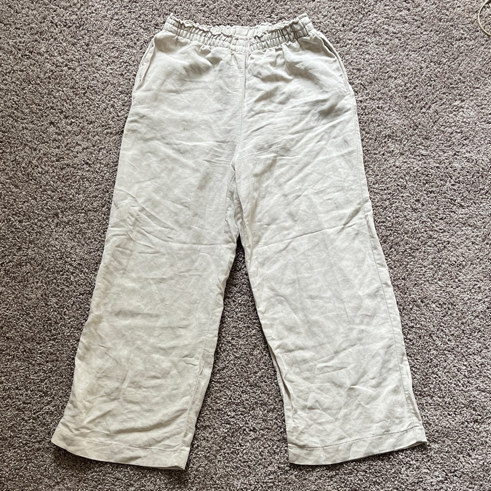 H&M Wide Leg Linen Blend Pants